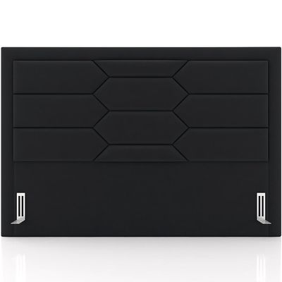 Cabeceira Cama Box Queen 160cm Estofada Nora P05 Veludo Preto - Lyam Decor