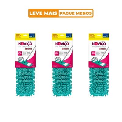 Kit Refil Mop Alta Performance 3 Unidades Noviça Bettanin
