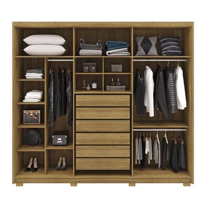 Guarda Roupa Casal 6 Portas 6 Gavetas Dubai Majestic-fendi Nature-fendi
