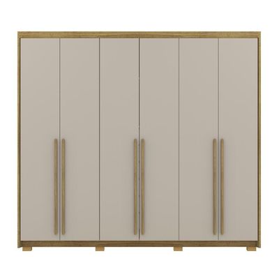 Guarda Roupa Casal 6 Portas 6 Gavetas Dubai Majestic-fendi Nature-fendi