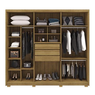 Guarda Roupa Casal 6 Portas 3 Gavetas Dubai Majestic-fendi Nature-fendi