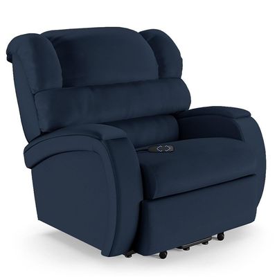 Poltrona Do Papai Reclinável Kalie Elevação Lift Elétrico Fh9 Pu Azul - Mpozenato