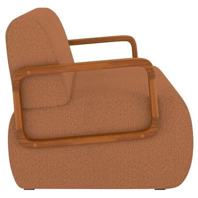 Poltrona Decorativa Orgânica Para Sala Belarus K04 Bouclê Terracota - Mpozenato