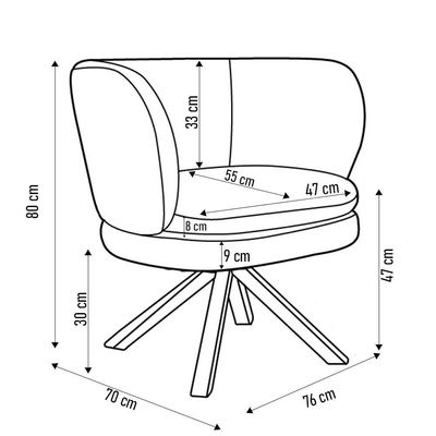 Kit 2 Poltronas Decorativas Melissa Base Giromad Giratória Veludo C-317 Cinza - Domi