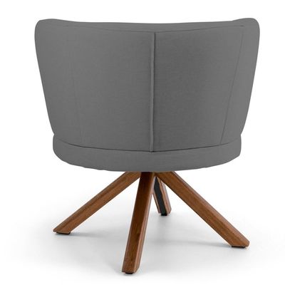 Kit 2 Poltronas Decorativas Melissa Base Giromad Giratória Veludo C-317 Cinza - Domi
