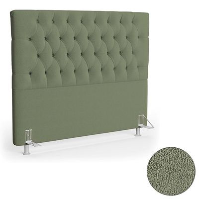 Cabeceira Casal King Cama 195cm Cristal C16 Boucle Verde Oliva - Mpozenato
