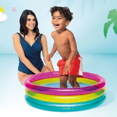 Piscina Inflável Infantil 63 Litros Redonda Arco-íris 86cm Intex
