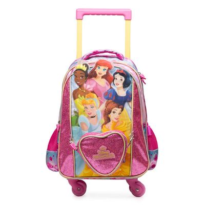 Mochila de 4 Rodinhas Infantil Feminina Princesas Rosa U / Rosa