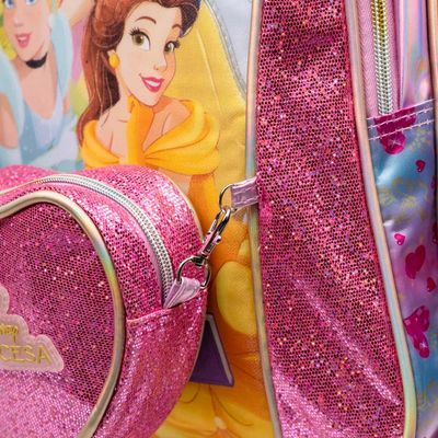 Mochila de 4 Rodinhas Infantil Feminina Princesas Rosa U / Rosa