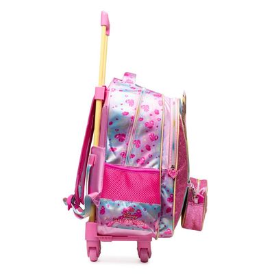 Mochila de 4 Rodinhas Infantil Feminina Princesas Rosa U / Rosa