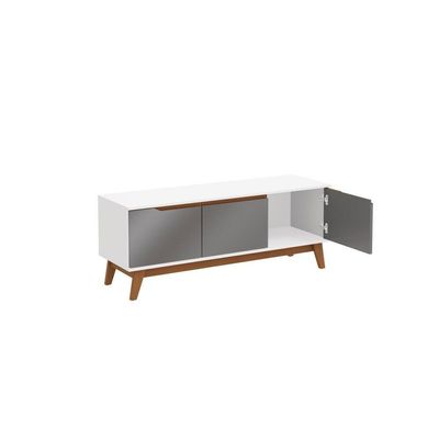 Rack Kappesberg 3 Portas Branco/chumbo 136cm