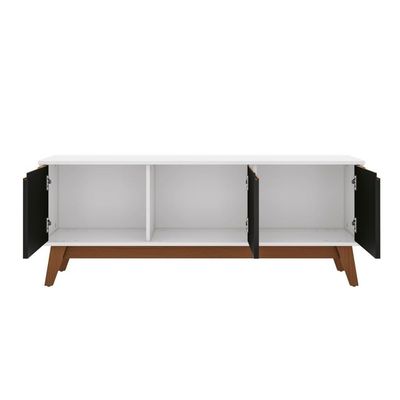 Rack Kappesberg 3 Portas Branco/preto Fosco 136 Cm