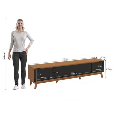 Rack Kappesberg 3 Portas Canela/preto Fosco 218cm
