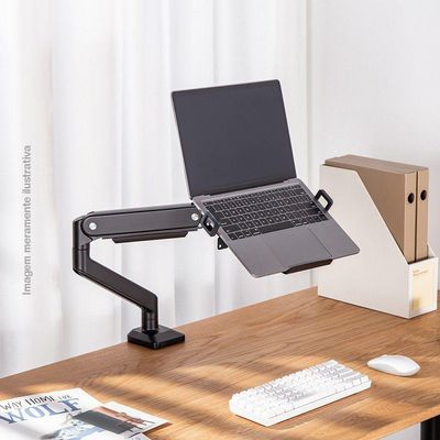 Bandeja Apoio Notebook Acoplável 12 A 17 Suporte Pistão Nbh-7bl