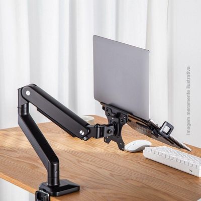 Bandeja Apoio Notebook Acoplável 12 A 17 Suporte Pistão Nbh-7bl
