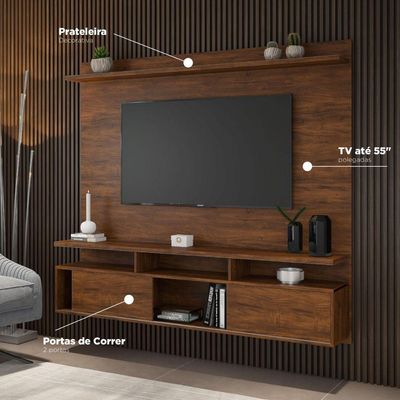 Painel Suspenso Para Tv Até 55" Supreme Imbuia Viero Imbuia