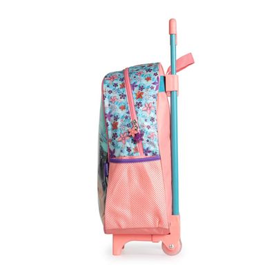Mochila Feminina de Rodinhas Infantil Escolar Moana Azul U / Azul
