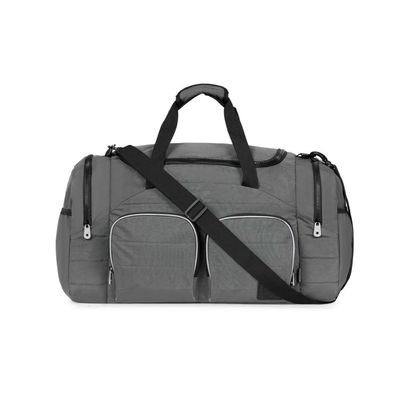 Bolsa de Viagem Color Block Bolso Duplo Frontal Cinza U / Cinza