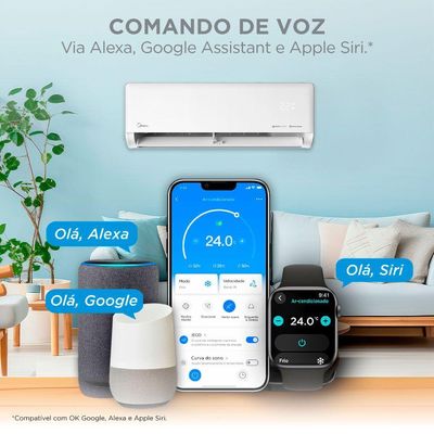 Ar Condicionado Split 24.000 BTUs Inverter AI Ecomaster Q/F Midea 42EZVQA24M5.38EZVQA24M5 220V