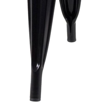 Kit 10 Cadeiras Iron Tolix Ferro Reforçado Empilhavel Industrial Preto Semi Brilho