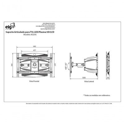 Suporte Articulado Para Tv Parede De 32 A 75 A02v6n Elg