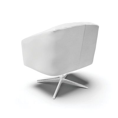 Kit 02 Poltronas Corino Branco Base Cromada