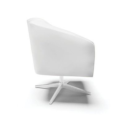 Kit 02 Poltronas Corino Branco Base Cromada