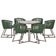 Mesa Com 6 Cadeiras Jantar Noronha Marrom E11 Trama Original Verde