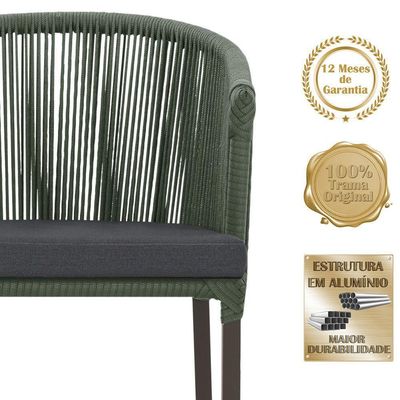 Mesa Com 6 Cadeiras Jantar Noronha Marrom E11 Trama Original Verde