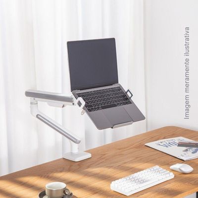 Bandeja Apoio Notebook Acoplável 12 A 17 Suporte Pistão Nbh-7sl