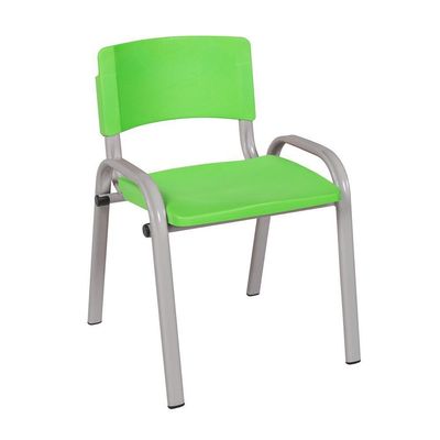 Kit 12 Cadeira Iso Infantil Creche, Escola Base Cinza Verde Claro