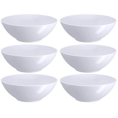 Kit 6 Cumbucas Servir 500ml Tigelas de Plástico Branco Bowl