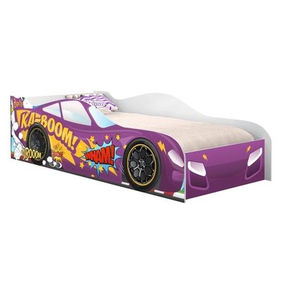Cama Carro Kaboom Roxo Solteiro Com Colchão
