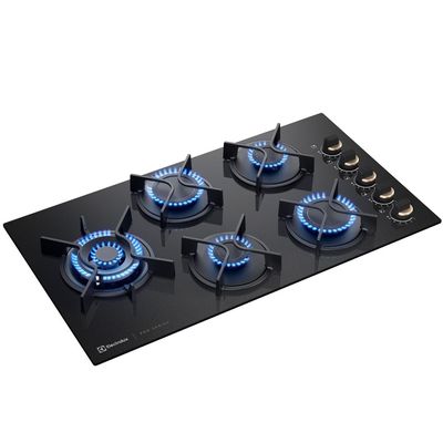 Cooktop 5 Bocas a Gás Electrolux Mesa de Vidro Pro Series ChamaPrecisa e Multi Chama (KE5PS) Bivolt