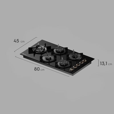 Cooktop 5 Bocas a Gás Electrolux Mesa de Vidro Pro Series ChamaPrecisa e Multi Chama (KE5PS) Bivolt