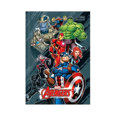 Caderno Tilibra Brochura Capa Dura 1/4 Avengers 80 Folhas Capas Diversas - Item Sortido