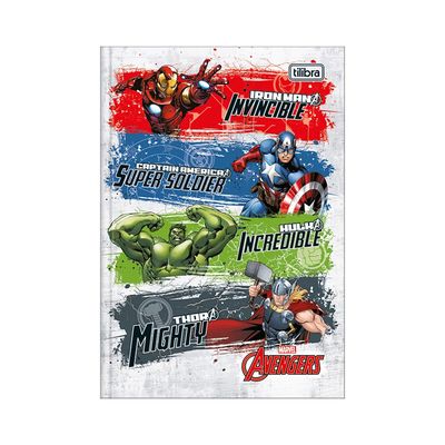 Caderno Tilibra Brochura Capa Dura 1/4 Avengers 80 Folhas Capas Diversas - Item Sortido