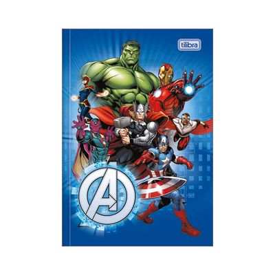 Caderno Tilibra Brochura Capa Dura 1/4 Avengers 80 Folhas Capas Diversas - Item Sortido