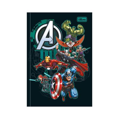 Caderno Tilibra Brochura Capa Dura 1/4 Avengers 80 Folhas Capas Diversas - Item Sortido