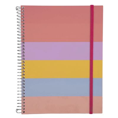 Caderno Universitário Confetti Espiral Capa Plástica Le Candy 1 Matéria Aba Elástico 96 Folhas