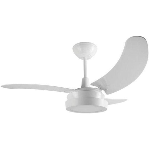 Ventilador Búzios Led Branco 110v 3 Pás Brancas
