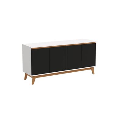 Aparador Kappesberg 4 Portas Branco/preto Fosco 156cm