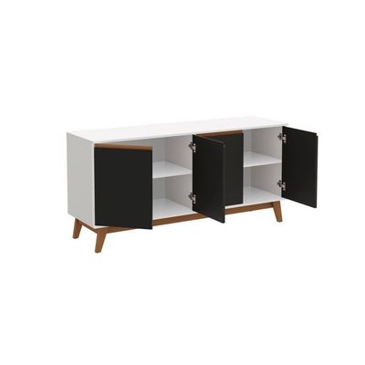 Aparador Kappesberg 4 Portas Branco/preto Fosco 156cm