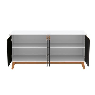 Aparador Kappesberg 4 Portas Branco/preto Fosco 156cm