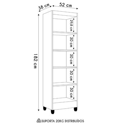 Armário Multiuso 52cm 2 Portas Muniz P11 Castanho-off White - Mpozenato