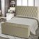 Kit De Quarto Cabeceira De Cama Box E Calçadeira Baú Estrela Casal 140 Cm Suede Botão Strass Bege Do Lar Móveis E Decora