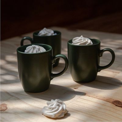 Caneca Le Mug em Cerâmica Verde Escuro 260ml