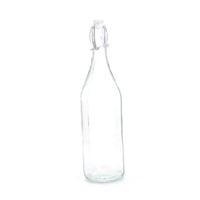 Garrafa de Vidro Le Prisma com Tampa Transparente 1L