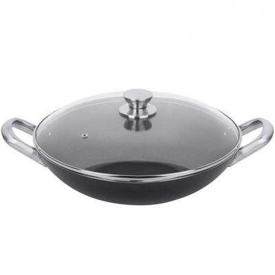 Frigideira Wok Multiflon Profissional em Alumínio Antiaderente 34 cm Grafite