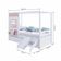 Cama Casinha Gavetas Escorregador Madeira Branco-Rosa